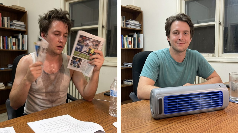 Avant et après l'utilisation de FrozaAC sur un bureau