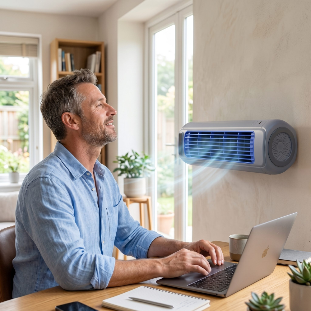 Utilisateur profitant de FrozaAC au bureau