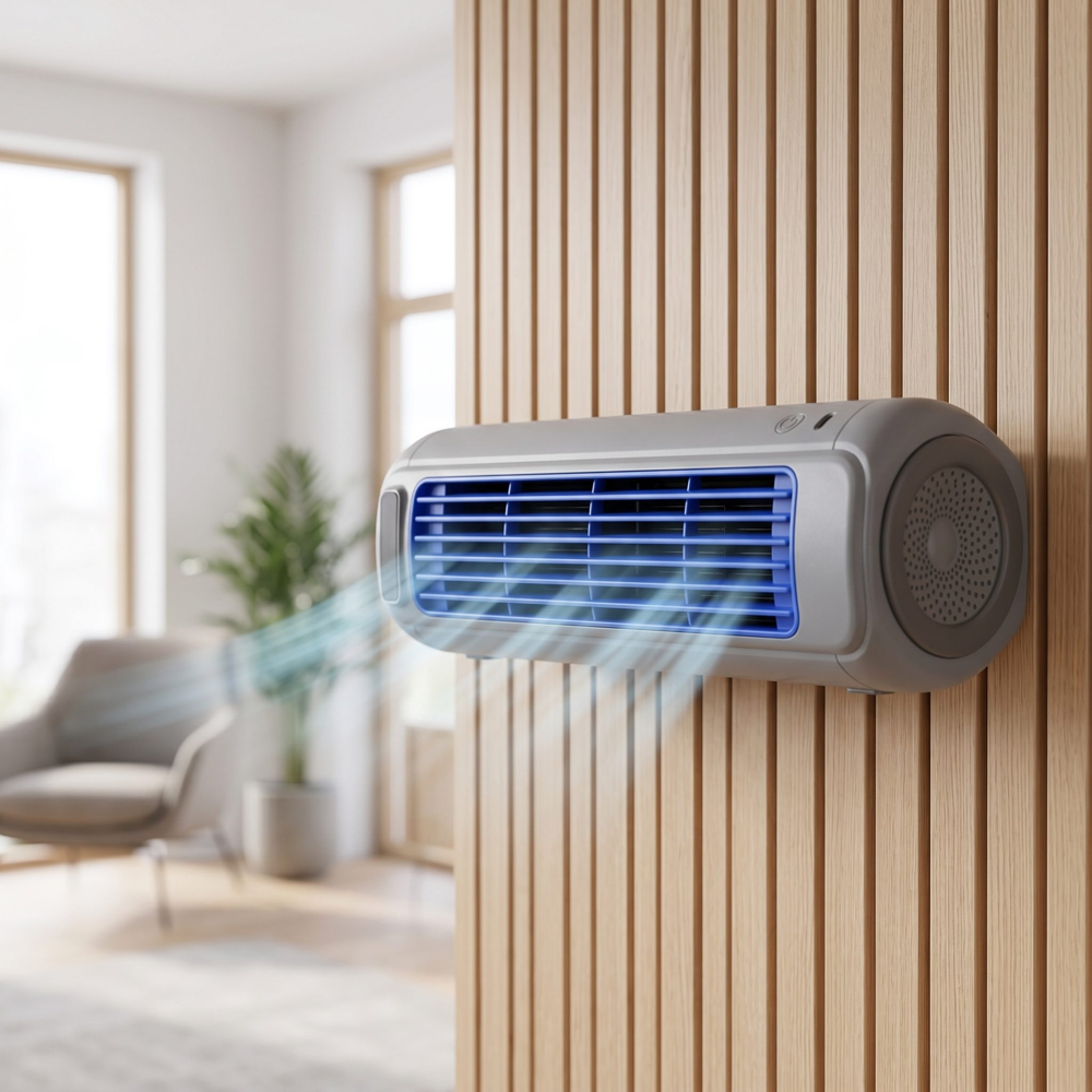 FrozaAC fixé au mur dans une pièce moderne